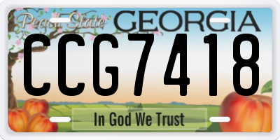 GA license plate CCG7418