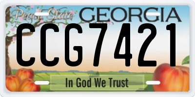 GA license plate CCG7421