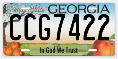 GA license plate CCG7422