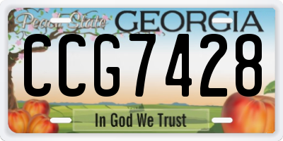 GA license plate CCG7428