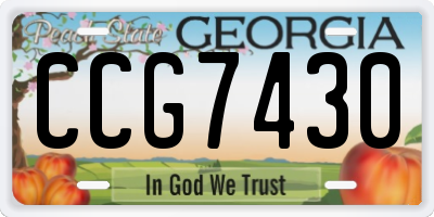GA license plate CCG7430