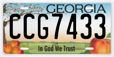 GA license plate CCG7433