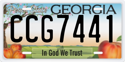 GA license plate CCG7441