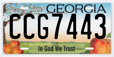 GA license plate CCG7443