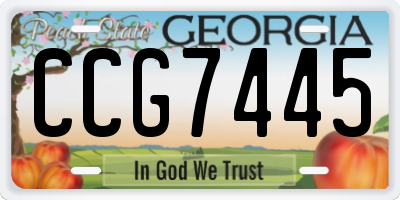GA license plate CCG7445