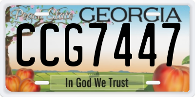 GA license plate CCG7447