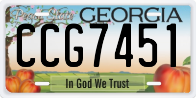 GA license plate CCG7451