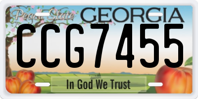 GA license plate CCG7455