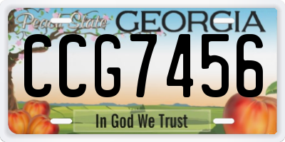 GA license plate CCG7456