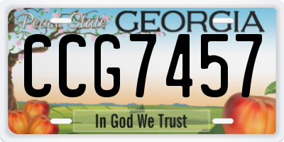 GA license plate CCG7457