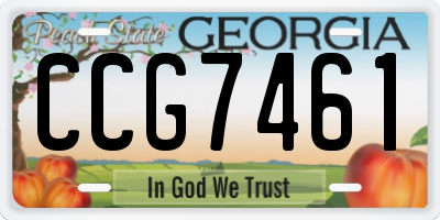 GA license plate CCG7461