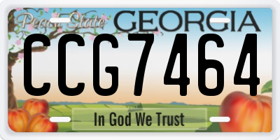 GA license plate CCG7464