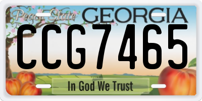 GA license plate CCG7465