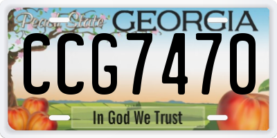 GA license plate CCG7470