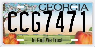 GA license plate CCG7471