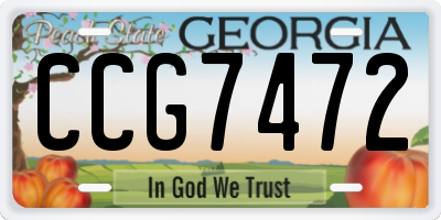 GA license plate CCG7472
