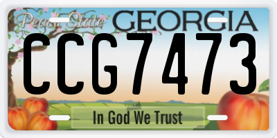 GA license plate CCG7473