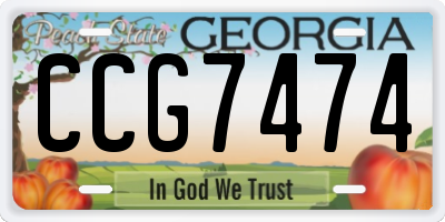 GA license plate CCG7474