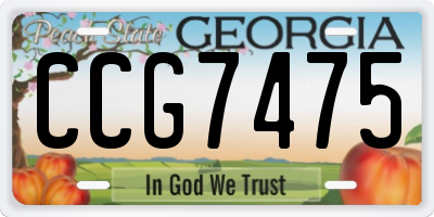 GA license plate CCG7475
