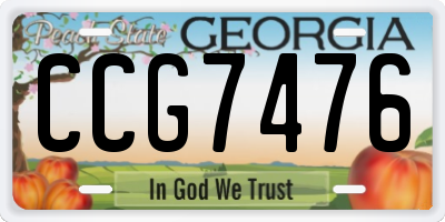 GA license plate CCG7476