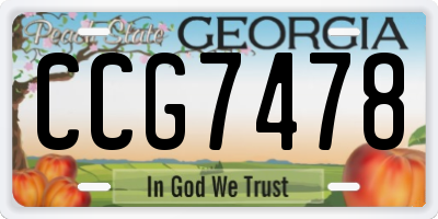GA license plate CCG7478