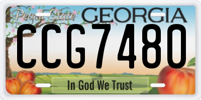 GA license plate CCG7480