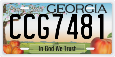 GA license plate CCG7481