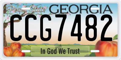 GA license plate CCG7482