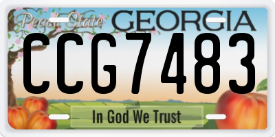 GA license plate CCG7483