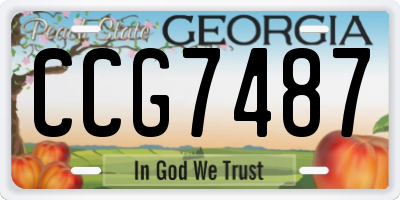 GA license plate CCG7487