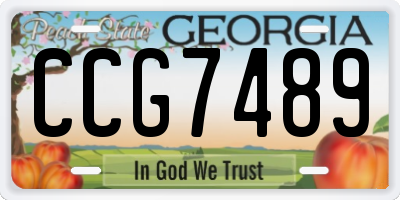 GA license plate CCG7489