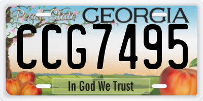 GA license plate CCG7495