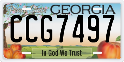 GA license plate CCG7497