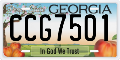 GA license plate CCG7501