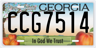GA license plate CCG7514