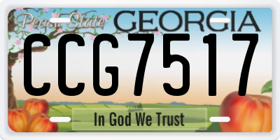 GA license plate CCG7517