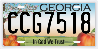 GA license plate CCG7518