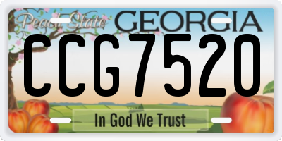 GA license plate CCG7520