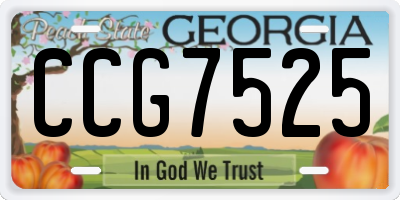 GA license plate CCG7525