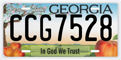 GA license plate CCG7528