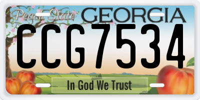 GA license plate CCG7534