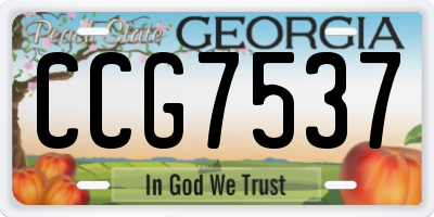 GA license plate CCG7537
