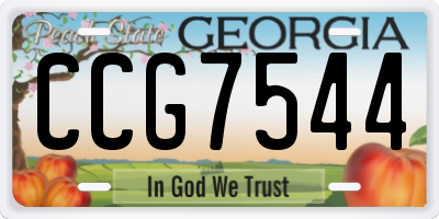GA license plate CCG7544