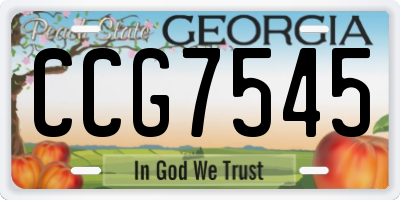GA license plate CCG7545
