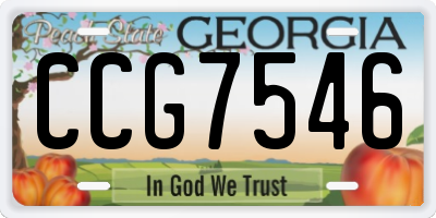 GA license plate CCG7546