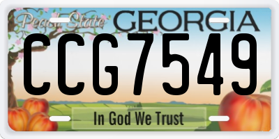 GA license plate CCG7549