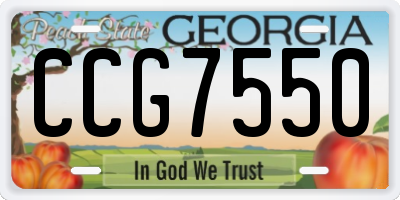 GA license plate CCG7550
