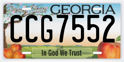 GA license plate CCG7552
