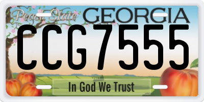 GA license plate CCG7555