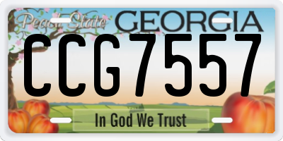 GA license plate CCG7557
